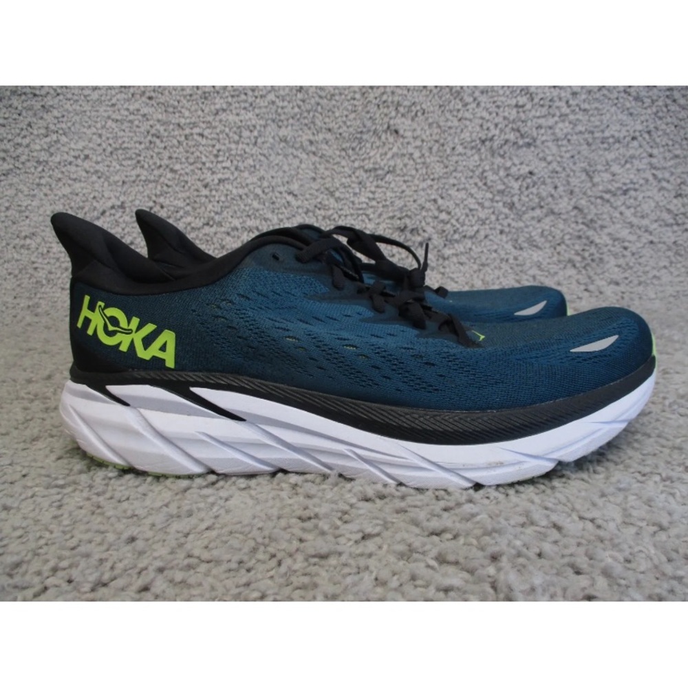 Hoka Clifton 8 Mens Size 12.5 Blue White Running Walking Shoes Sneakers